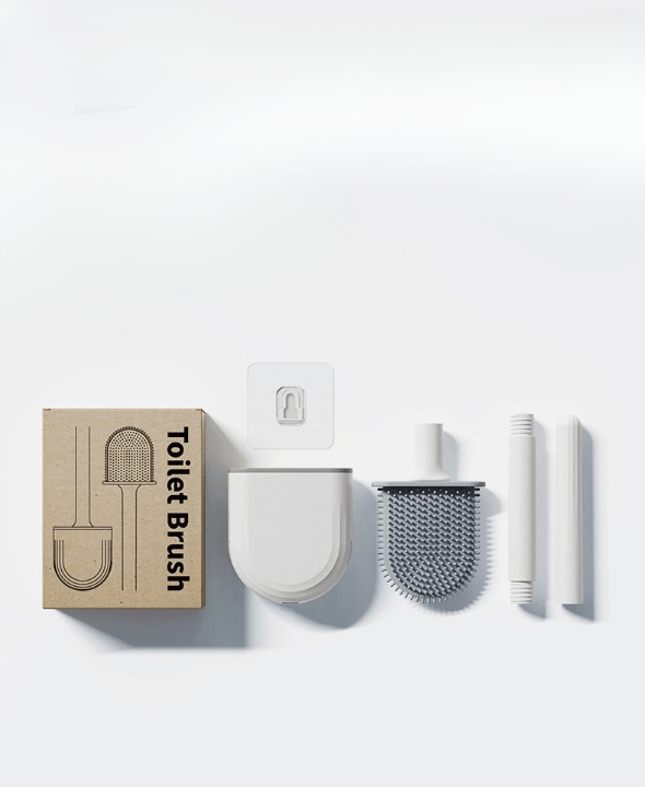 Brosse WC en Silicone avec Manche Longue & Patch Mural