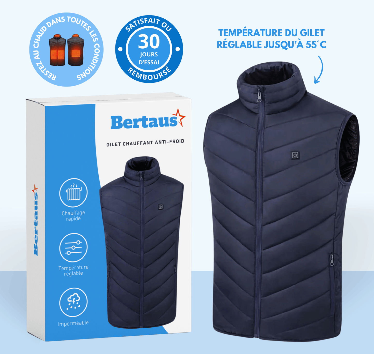 Gilet chauffant anti-froid