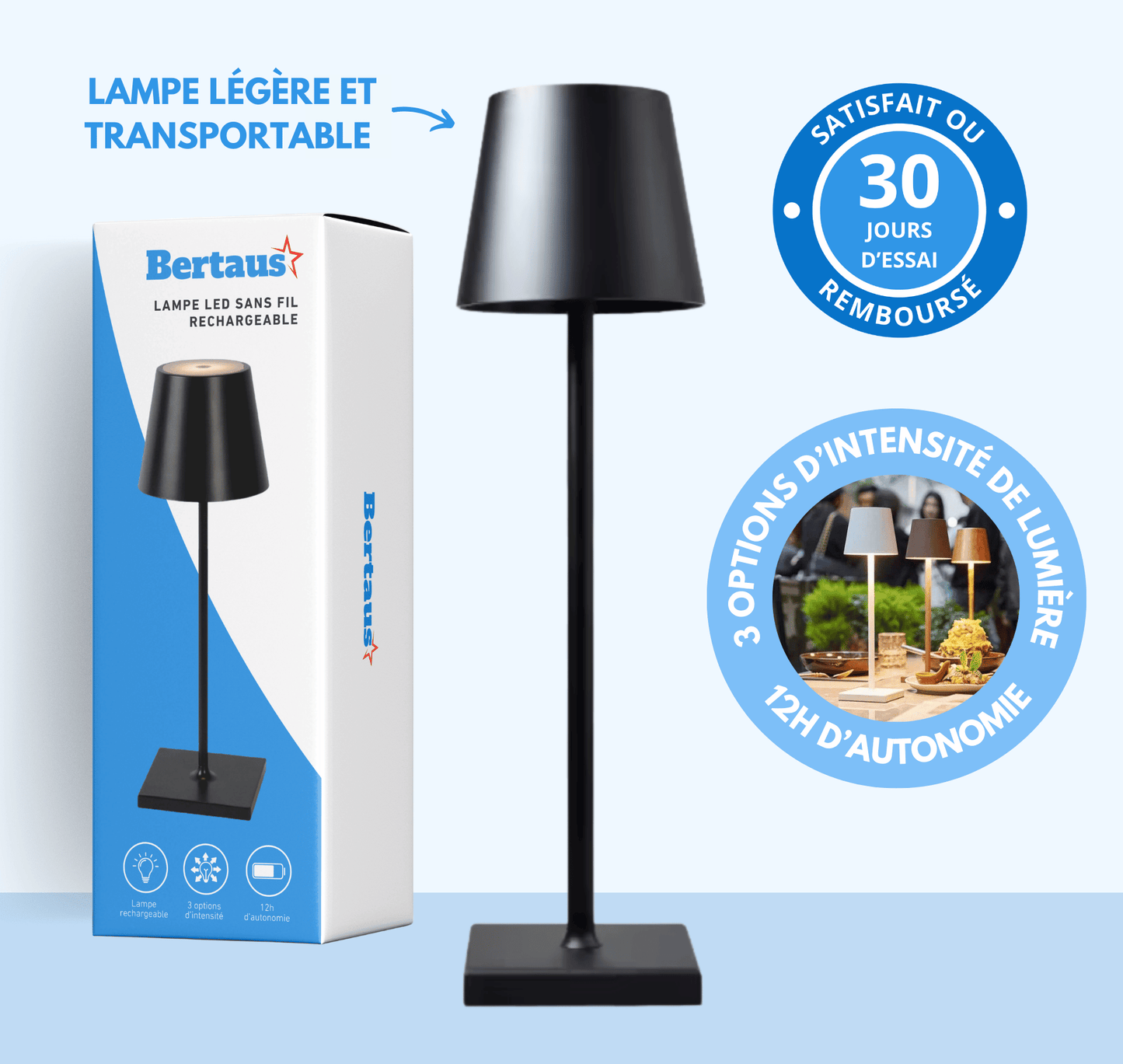 Lampe LED Sans Fil Rechargeable