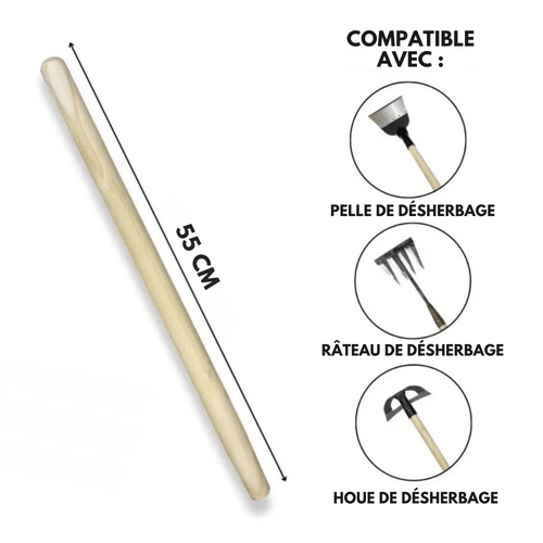 Manche en bois pour outils de jardinage